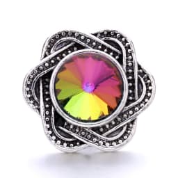 Forty Style High Quality Fashion Color Crystal Snap Button 5Pcs Snap Button Jewelry Women's 18mm Snap Bracelet Accessories Gift