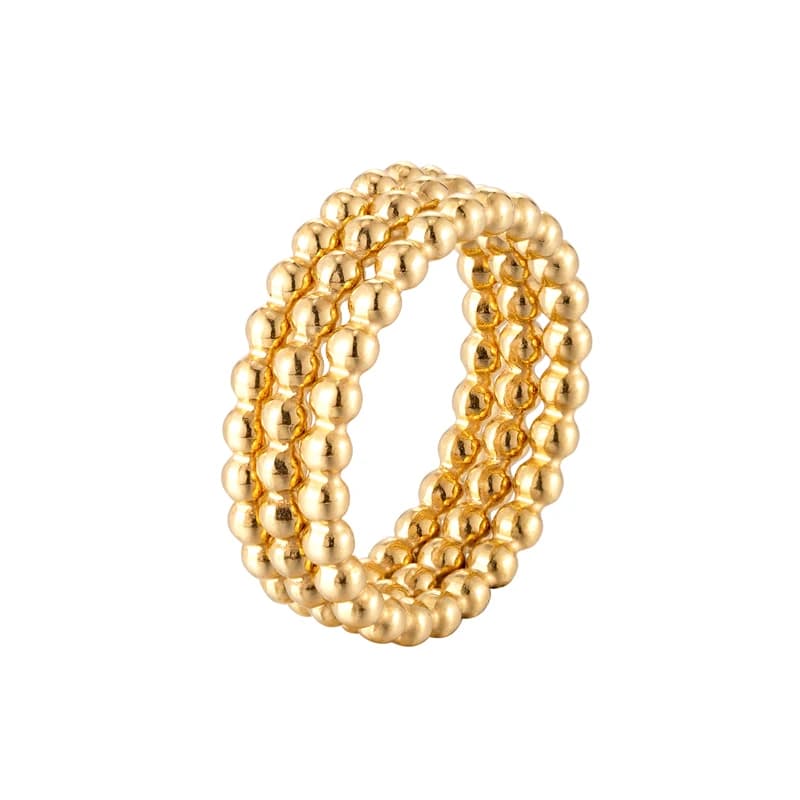 Cute Three In One Bead Chain Shape Ring Stainless Steel High Quality Jewelry Gift Ring For Women And Girls Drop Shipping