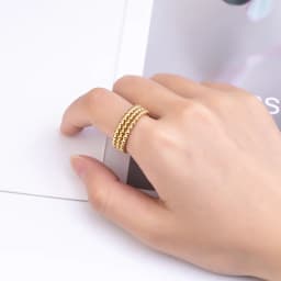Cute Three In One Bead Chain Shape Ring Stainless Steel High Quality Jewelry Gift Ring For Women And Girls Drop Shipping
