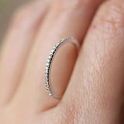 CAOSHI Simple Design Super Thin Rings Paved Tiny Crystal Stone Exquisite Women's Jewelry Daily Collocation Finger Accessories