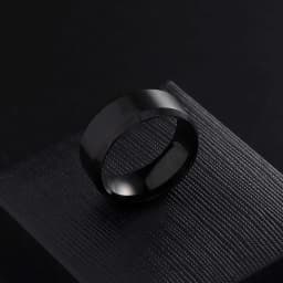 Fashion Men's Smooth Black Stainless Steel Rings Width Signet Square Infinity Finge Ring Hiphop Male Wedding Party Jewelry Gift