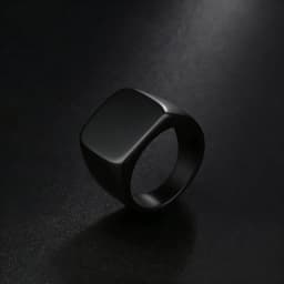 Fashion Men's Smooth Black Stainless Steel Rings Width Signet Square Infinity Finge Ring Hiphop Male Wedding Party Jewelry Gift