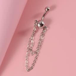 1 Piece Stainless Steel Dangle Navel Belly Button Ring Tassel Pendant CZ Crystal Stone Navel Piercing Woman Dance Jewelry