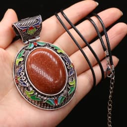 Elliptical Natural Mother of Pearl Shell Pendant Necklace Vintage Ethnic Rose Pink Quartz Charms Necklaces for Women Jewelry