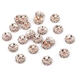 50Pcs/Lot 4/6/8/10mm Mixed Color Rhinestone Rondelle Crystal Crimp Round Loose Spacer Beads for Jewelry Making DIY Accessories