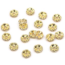50Pcs/Lot 4/6/8/10mm Mixed Color Rhinestone Rondelle Crystal Crimp Round Loose Spacer Beads for Jewelry Making DIY Accessories