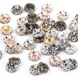 50Pcs/Lot 4/6/8/10mm Mixed Color Rhinestone Rondelle Crystal Crimp Round Loose Spacer Beads for Jewelry Making DIY Accessories