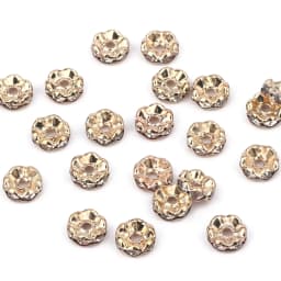 50Pcs/Lot 4/6/8/10mm Mixed Color Rhinestone Rondelle Crystal Crimp Round Loose Spacer Beads for Jewelry Making DIY Accessories