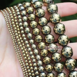 Shining!Natural Hematite Pyrite Round 2-12mm Round Loose beads,For DIY Jewelry Making !We provide mixed wholesale for all items!