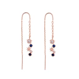 CIAXY Asymmetrical Blue Starry Star Drop Earrings Female Dazzling Micro-inlaid Zircon U-shaped Earring Fashion Jewelry