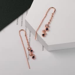 CIAXY Asymmetrical Blue Starry Star Drop Earrings Female Dazzling Micro-inlaid Zircon U-shaped Earring Fashion Jewelry