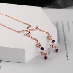 CIAXY Asymmetrical Blue Starry Star Drop Earrings Female Dazzling Micro-inlaid Zircon U-shaped Earring Fashion Jewelry