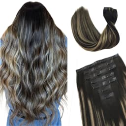 Sunmofavo PU Clip Hair Extensions Human Hair Invisible Balayage Ombre Blonde Color Skin Weft Remy Hair Extensions 150G With Clip