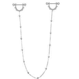 Fashion Long Chain U Heart Shaped Nipple Ring Sexy Women Body Jewelry 1 Pair Tease Europe and America Woman Nipple Piercing