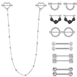 Fashion Long Chain U Heart Shaped Nipple Ring Sexy Women Body Jewelry 1 Pair Tease Europe and America Woman Nipple Piercing