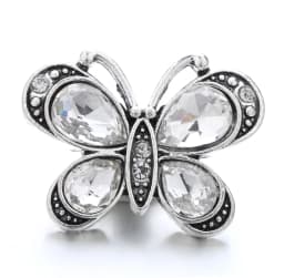 5pcs/lot New White Snap Jewelry 18mm Snap Buttons Animal Owl Butterfly Elephant Ginger Button Charm Women Fit Snap Bracelet