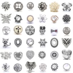 5pcs/lot New White Snap Jewelry 18mm Snap Buttons Animal Owl Butterfly Elephant Ginger Button Charm Women Fit Snap Bracelet