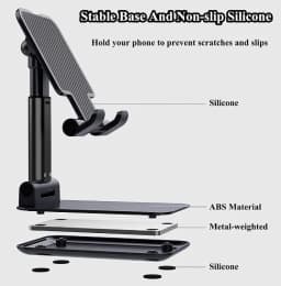 Suporte Para Celular e Tablet Dobrável Portátil Ajustável Apoio Mesa