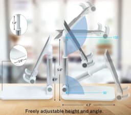 Suporte Para Celular e Tablet Dobrável Portátil Ajustável Apoio Mesa