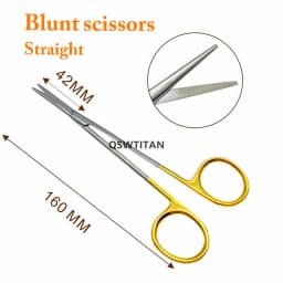 Ophthalmic stainless steel gold handle surgical scissors cosmetic plastic scissors double eyelid tools