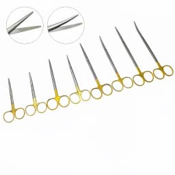 Ophthalmic stainless steel gold handle surgical scissors cosmetic plastic scissors double eyelid tools