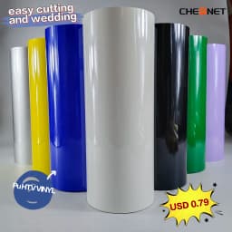 CHEONET HTV ---12"x40"/30.5cmx100cm ECO PU Heat Transfer Vinyl With Sticky Back T-shirt Iron On HTV Film Pattern Press DIY Craft