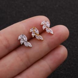 Helix Piercing Earrings For Women Cartilage Stud Earring Targus Helix Lobe Flat Ear Piercing Zircon Stainless Steel Jewelry 1PC
