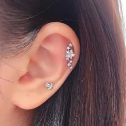 Helix Piercing Earrings For Women Cartilage Stud Earring Targus Helix Lobe Flat Ear Piercing Zircon Stainless Steel Jewelry 1PC
