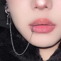 1PC Stainless Steel Chain Linked Earring Hinged Lip Ring Fake Piercing Lip Clip Anime Nana Style Punk Jewelry Body Piercing