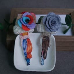 2Pcs/Lot Fashion Brooch For Woman Girl Cute Acrylic Brooch Pins Badge Clothing Accessories High Quality Gifts