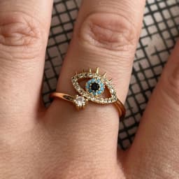 Lucky Turkish Blue Evil Eye Rings For Women Open Adjustable Stainless Steel Ring 2024 Trend Wedding Band Couple Jewelry Gift