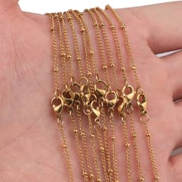10pcs Stainless Steel Bead Chain Necklace Chains for DIY Jewelry Making Necklaces Accessories Handmade Supplies Wholesale