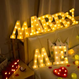 16/21CM DIY Luminous Lights LED Letter Night Light Creative Letters Alphabet Number Battery Lamp Romantic Party Decoration
