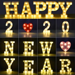 16/21CM DIY Luminous Lights LED Letter Night Light Creative Letters Alphabet Number Battery Lamp Romantic Party Decoration