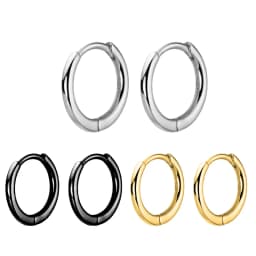 1 pair Women/Man Stainless Steel Small Hoops Earring Piercing Ear Cartilage Tragus Simple Thin Circle Anti-allergic Ear Buckle