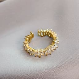 2025 New Exquisite Irregular Zircon Gold Color Open Rings Korean Fashion Jewelry For Women's Wedding Party Luxury Accessories