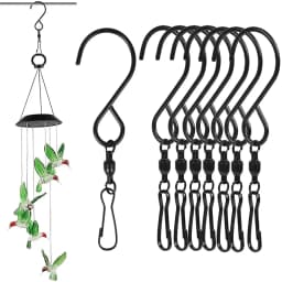 8Pcs Swivel Hooks Clips for Hanging Wind Spinners Wind Chimes Crystal Twisters Party Tools Kitchen Bedroom Rotating S Hooks