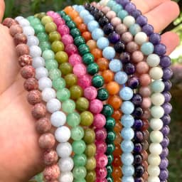 Natural Stone Beads Lava Tiger Eye Agate Amethyst Turquoises Round Loose Spacer Beads for Jewelry Making Diy Bracelet Charms