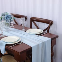 Chiffon Table Runner Solid Colorful Luxury Rustic Boho Droop For Wedding Baby Shower Easter Decoration Valentine Home Decorate
