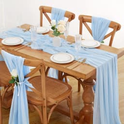 Chiffon Table Runner Solid Colorful Luxury Rustic Boho Droop For Wedding Baby Shower Easter Decoration Valentine Home Decorate