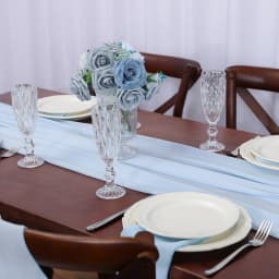 Chiffon Table Runner Solid Colorful Luxury Rustic Boho Droop For Wedding Baby Shower Easter Decoration Valentine Home Decorate