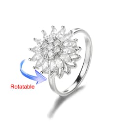 Four Clover Rotating Anxiety Rings for Women Gold Color Adjustable Stainless Steel Wedding Ring Aesthetic Jewelry Gift anillos