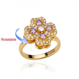 Four Clover Rotating Anxiety Rings for Women Gold Color Adjustable Stainless Steel Wedding Ring Aesthetic Jewelry Gift anillos