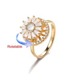Four Clover Rotating Anxiety Rings for Women Gold Color Adjustable Stainless Steel Wedding Ring Aesthetic Jewelry Gift anillos