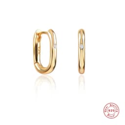 Aide 925 Sterling Silver Retro Geometric Square Circle Hoop Earrings for Women Gift Zircon Huggies Ear Buckle Piercing Jewelry
