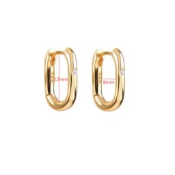 Aide 925 Sterling Silver Retro Geometric Square Circle Hoop Earrings for Women Gift Zircon Huggies Ear Buckle Piercing Jewelry