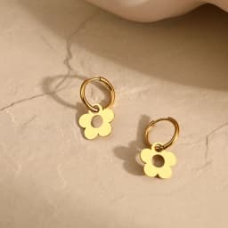 Stainless Steel Earrings Cute Cartoon Flower Pendants Korean Fashion Hoop Earrings For Women Jewelry Best Friend Wedding Gifts