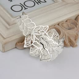 925 Sterling Silver jewelry bangle Hot engagement exquisite retro charm hollow big women lady flowers openings bracelet