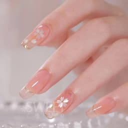 6 Grids Sakura Flower Petal Chip Nail Sequins Cherry Blossoms Glitter Stickers Spring Japanese Holographic Decor Flakes SAS128
