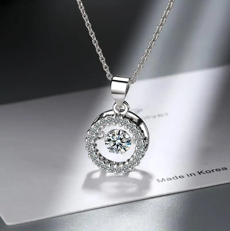Moissanite Necklace Halo Pendant 0.5ct 925 Sterling Silver D VVS1 Lab Diamond Necklace Colar de Prata for Women Party Gift